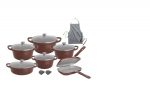 خرید سرویس پخت و پز 15 پارچه ام جی اس مدل D آلمانی رنگ شکلاتی